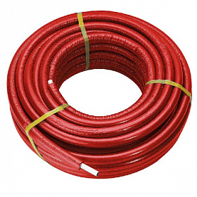Труба металлопластиковая STOUT 16х2,0 в теплоизоляции (красная), бухта 100 м